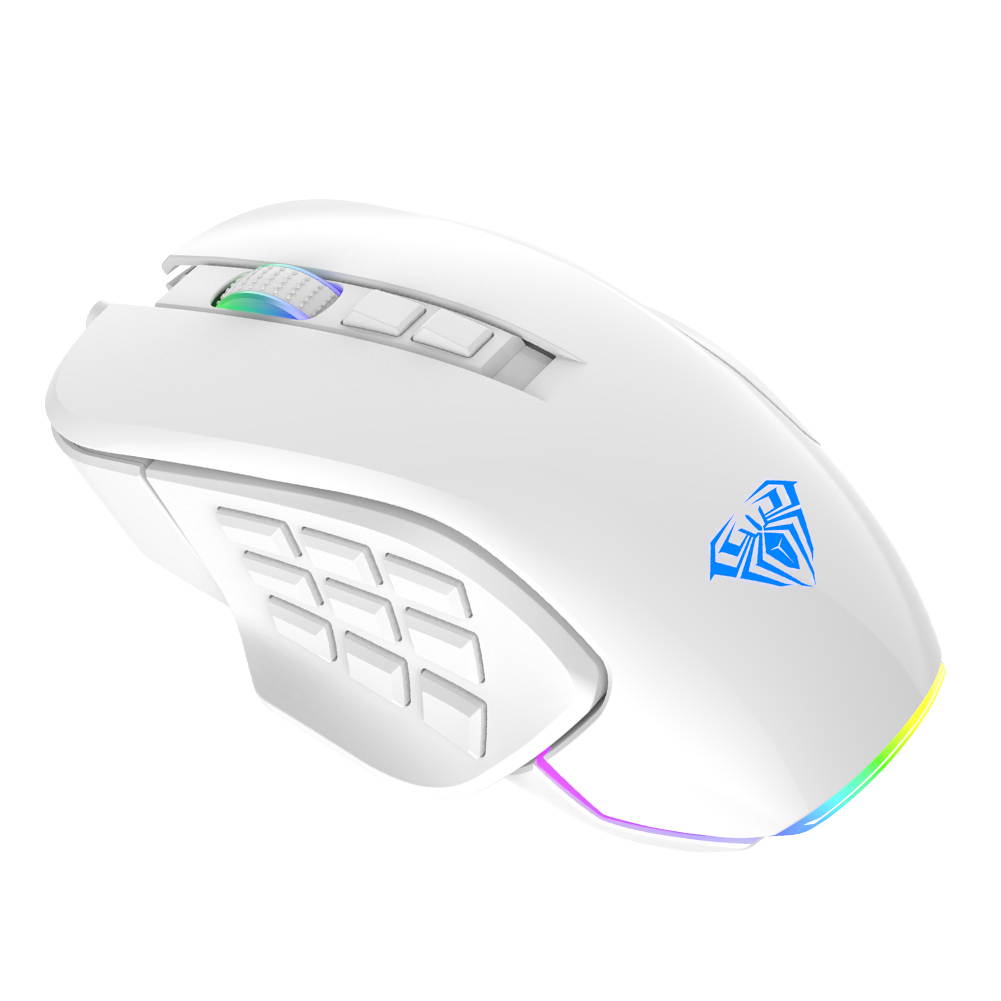 AULA F810 RGB Backlit Mouse 7 Buttons Macro Programmable 6400 DPI Hollow Ergonomic Optical Wired Gaming Mouse for PC Computer Desktop Laptop