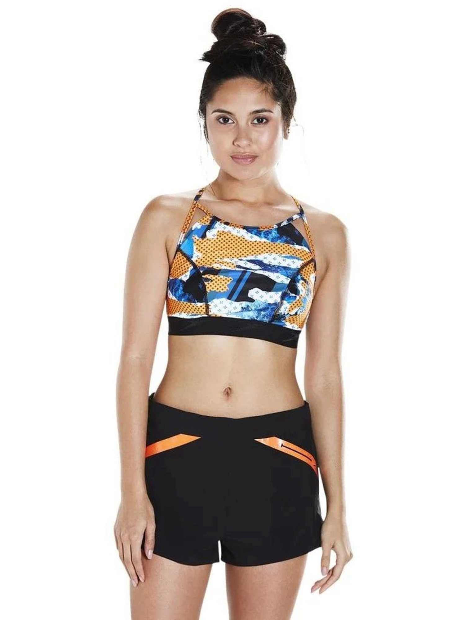 Speedo Multicolor Printed Swimwear Top