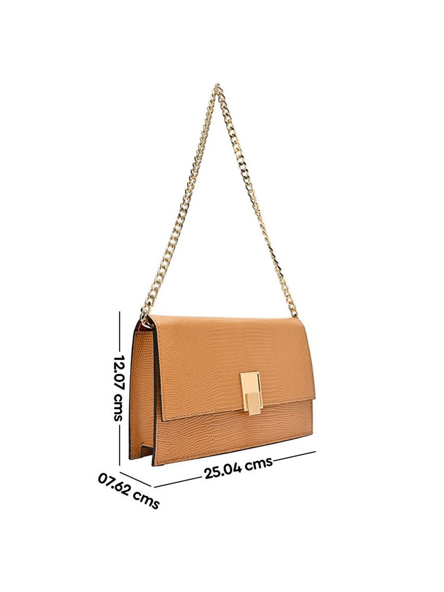 Horra Mustard Textured Shoulder Handbag