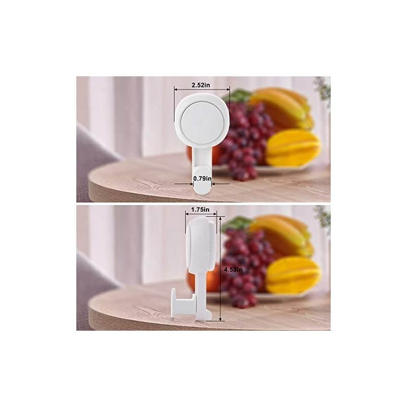 Suction Cup Shower Hooks- 4 Pack Reusable Heavy Duty Vacuum Suction Hooks, Waterproof Bathroom Wall Bathtub Loofah Hooks, Strong Window Glass Wreath Hanger, Removable Kitchen Towel Holder