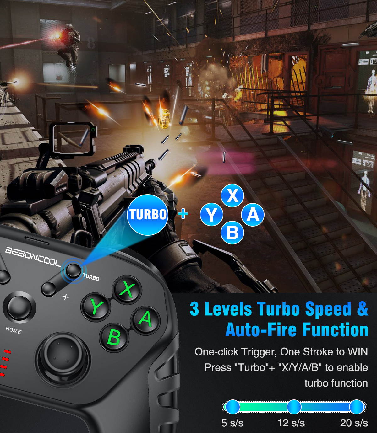 ESYWEN Wireless Controller Gamepad for Switch, Wireless Pro Controller for Switch Console Game Joystick Joypad with Turbo, Motion Control, Dual Shock