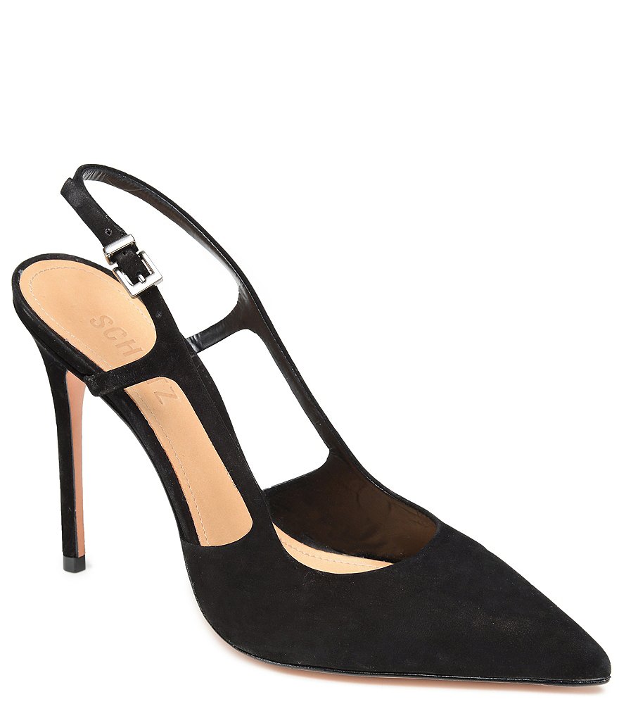 Schutz Boris Suede Sling Dress Pumps