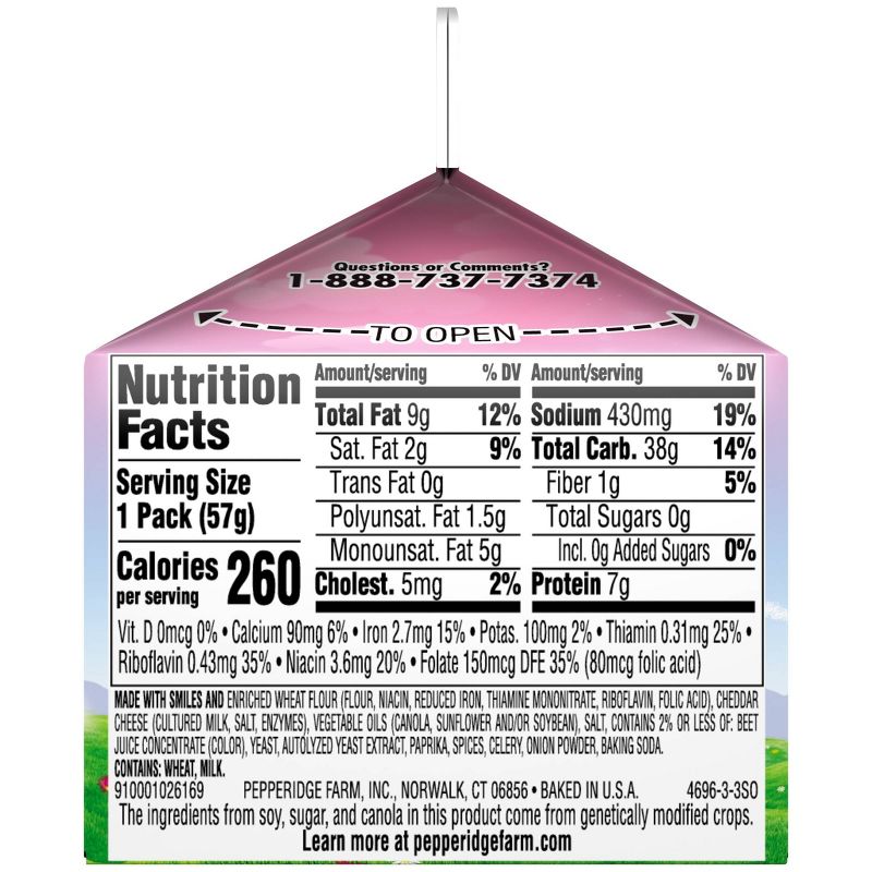 Pepperidge Farm Goldfish Princess Cheddar Crackers - 2oz Grab and Go Carton