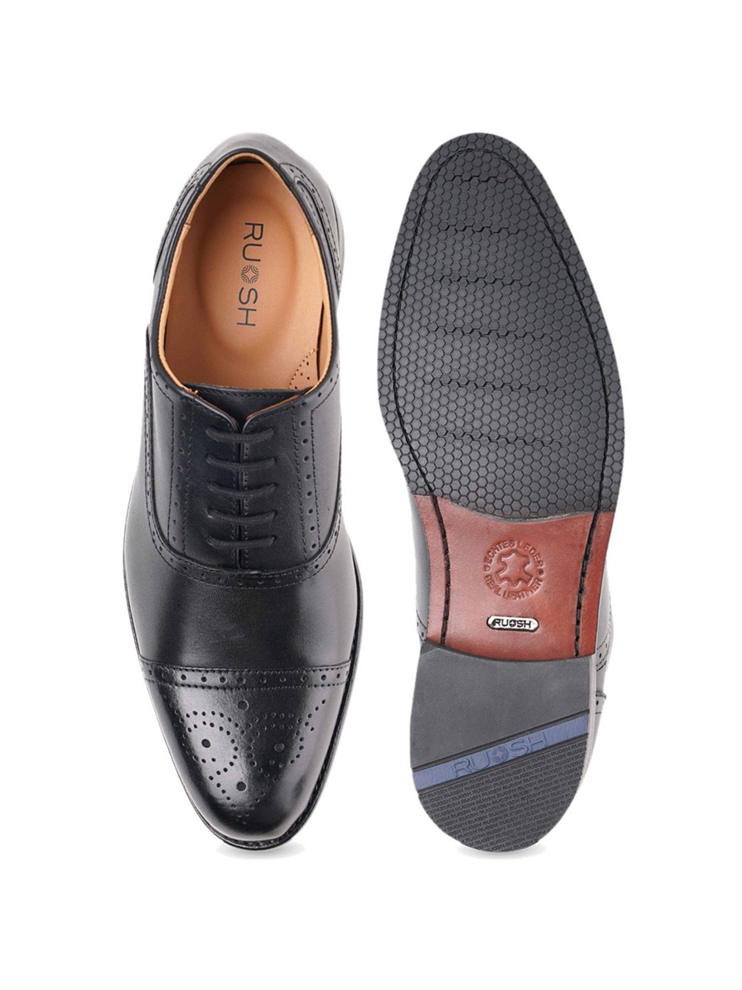 Ruosh Men's Black Oxford Shoes