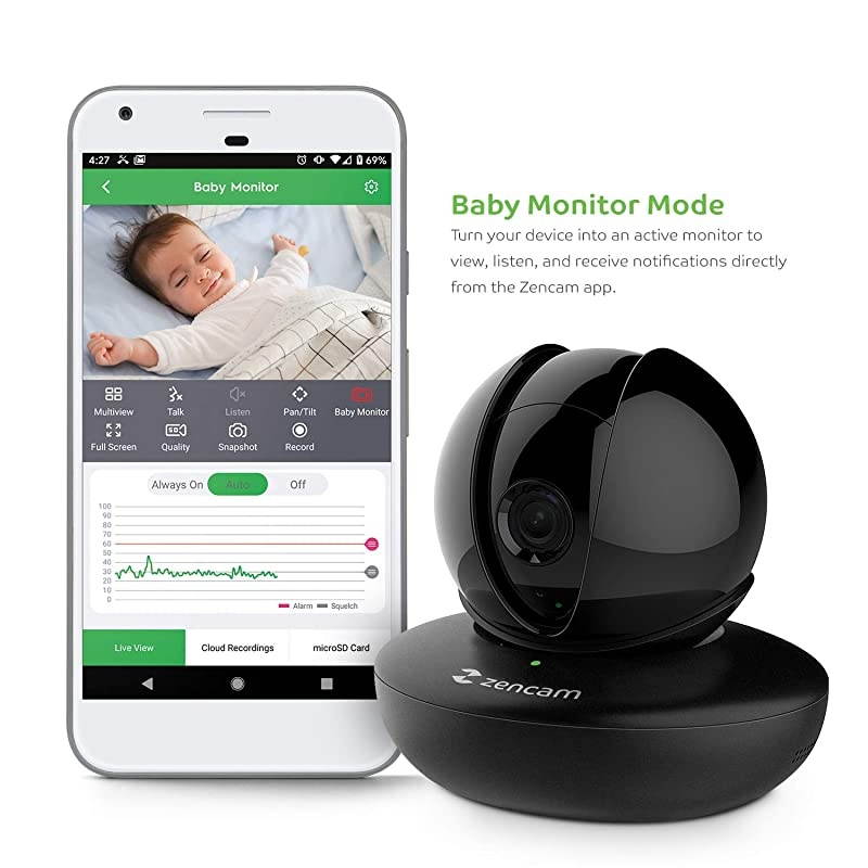 Amcrest  WiFi Camera Pet Dog Camera Nanny Cam with TwoWay Audio Baby Monitor with Cell Phone App PanTilt WiFi Wireless IP Camera Micro SD Card RTSP Cloud Night Vision M1B