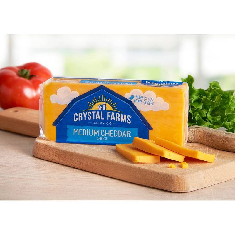 Crystal Farms Medium Cheddar Cheese - 8oz