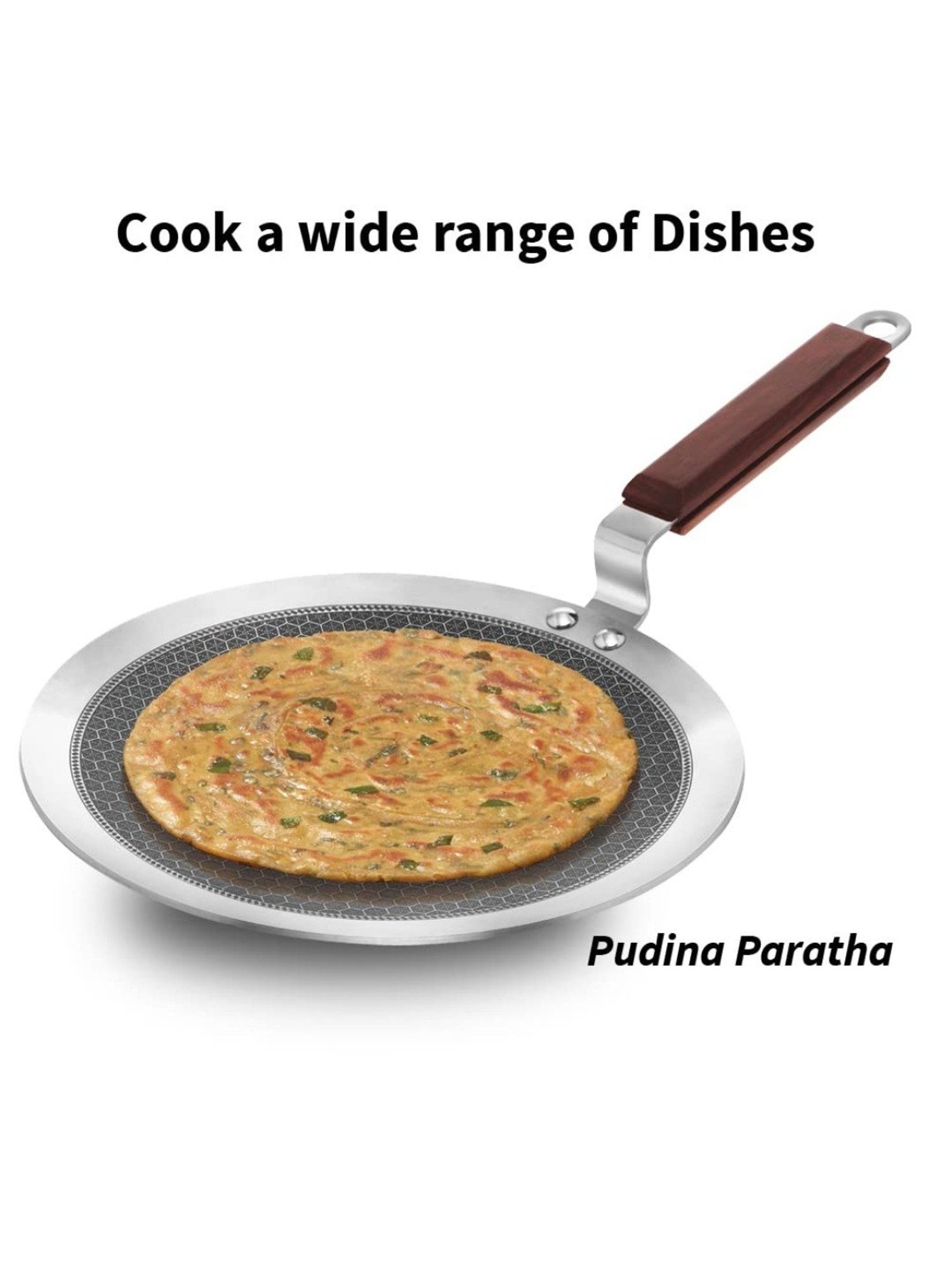 Nirlon Pure Grade Virgin Aluminium Non-stick Induction Base Flat Tawa - 26 cm Diameter