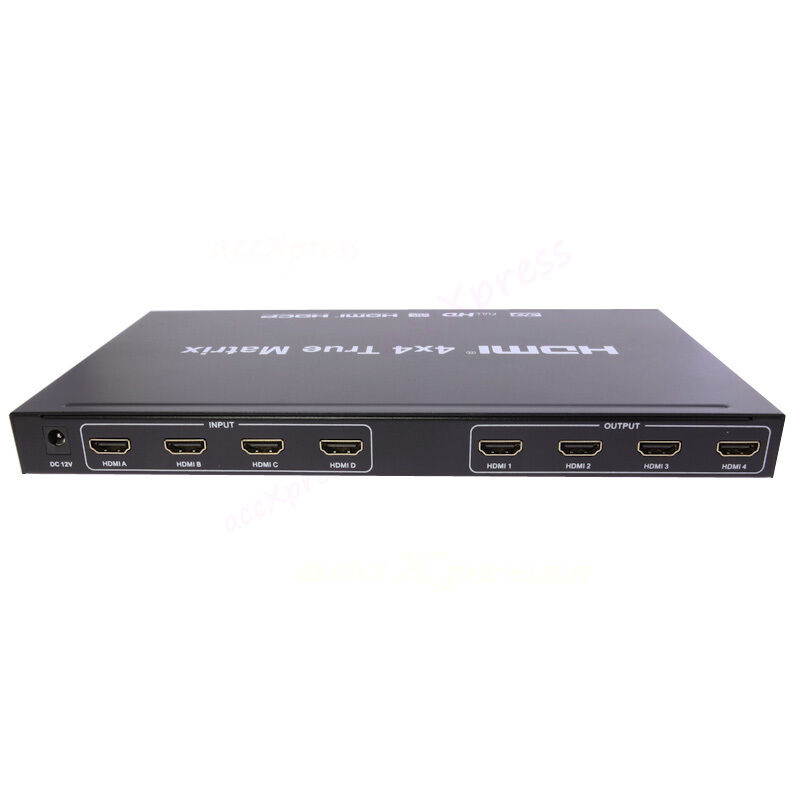 4x4 HDMI True Matrix Switch Splitter Selector Remote Control 3D 1080P 4 in 4 Out