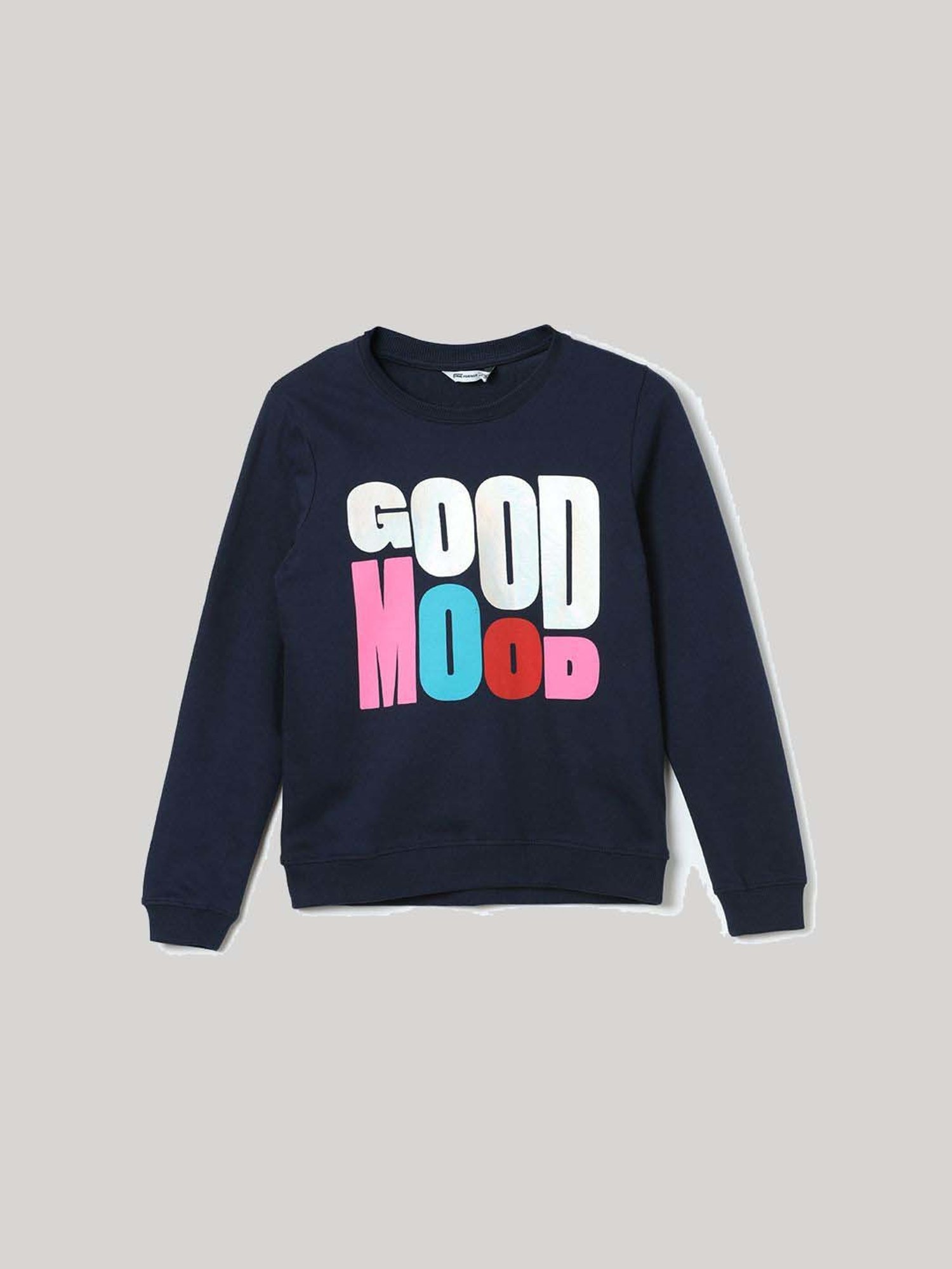 Fame Forever by Lifestyle Girls Blue Cotton Printed Full Sleeves Sweatshirt