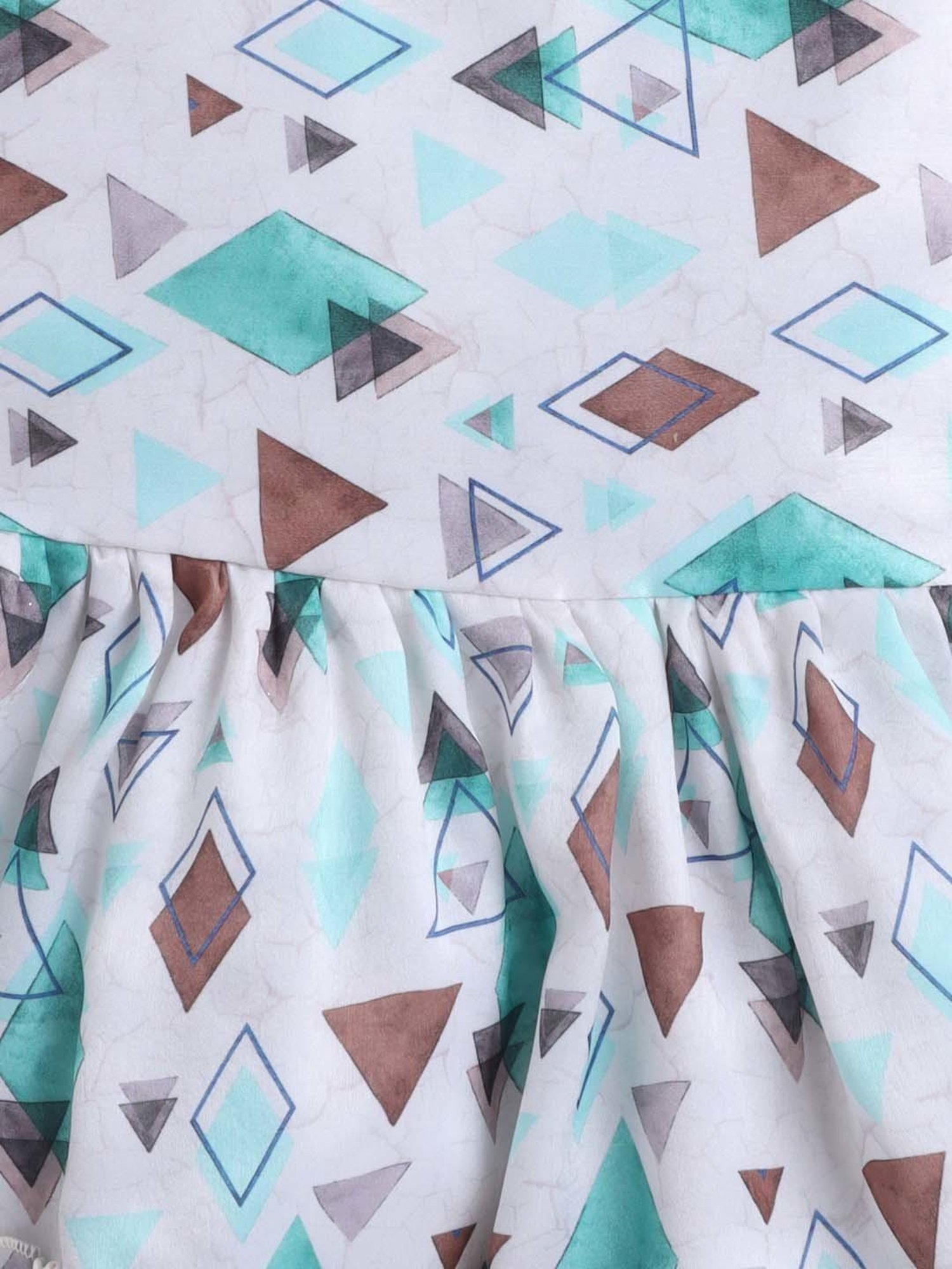 The Magic Wand Kids Aqua Blue & White Applique Dress with Shrug