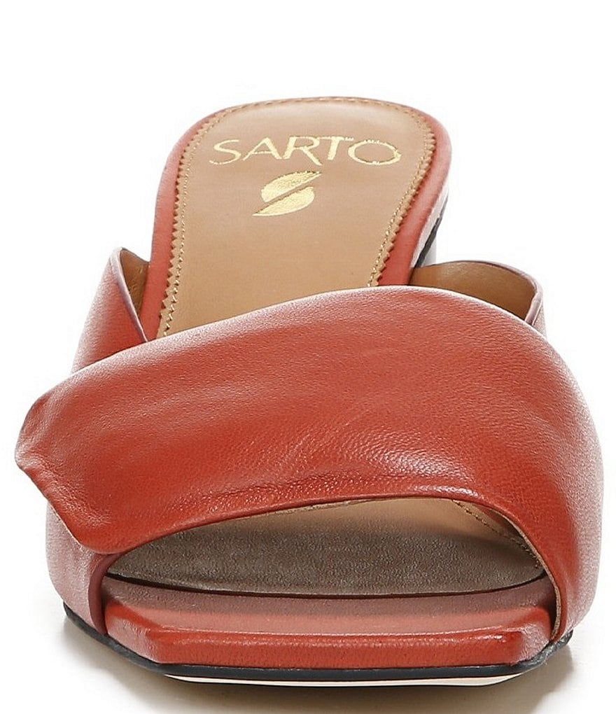 Sarto by Franco Sarto Violet Leather Square Toe Mules