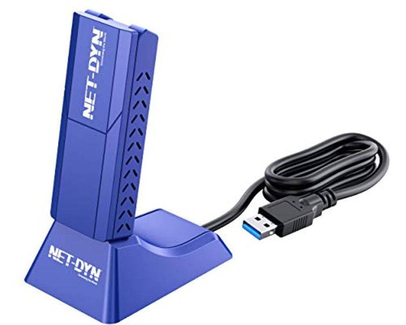 NET-DYN AC1900 USB Wireless WiFi Adapter for PC, Dual Band, 5GHz 1300 Mbps | 2.4GHZ, USB 3.0 Lightening Fast Speeds Say Bye to Buffering, IEEE802.11a/b/ac for PC or Mac, for Desktop or Laptop (AC1900)