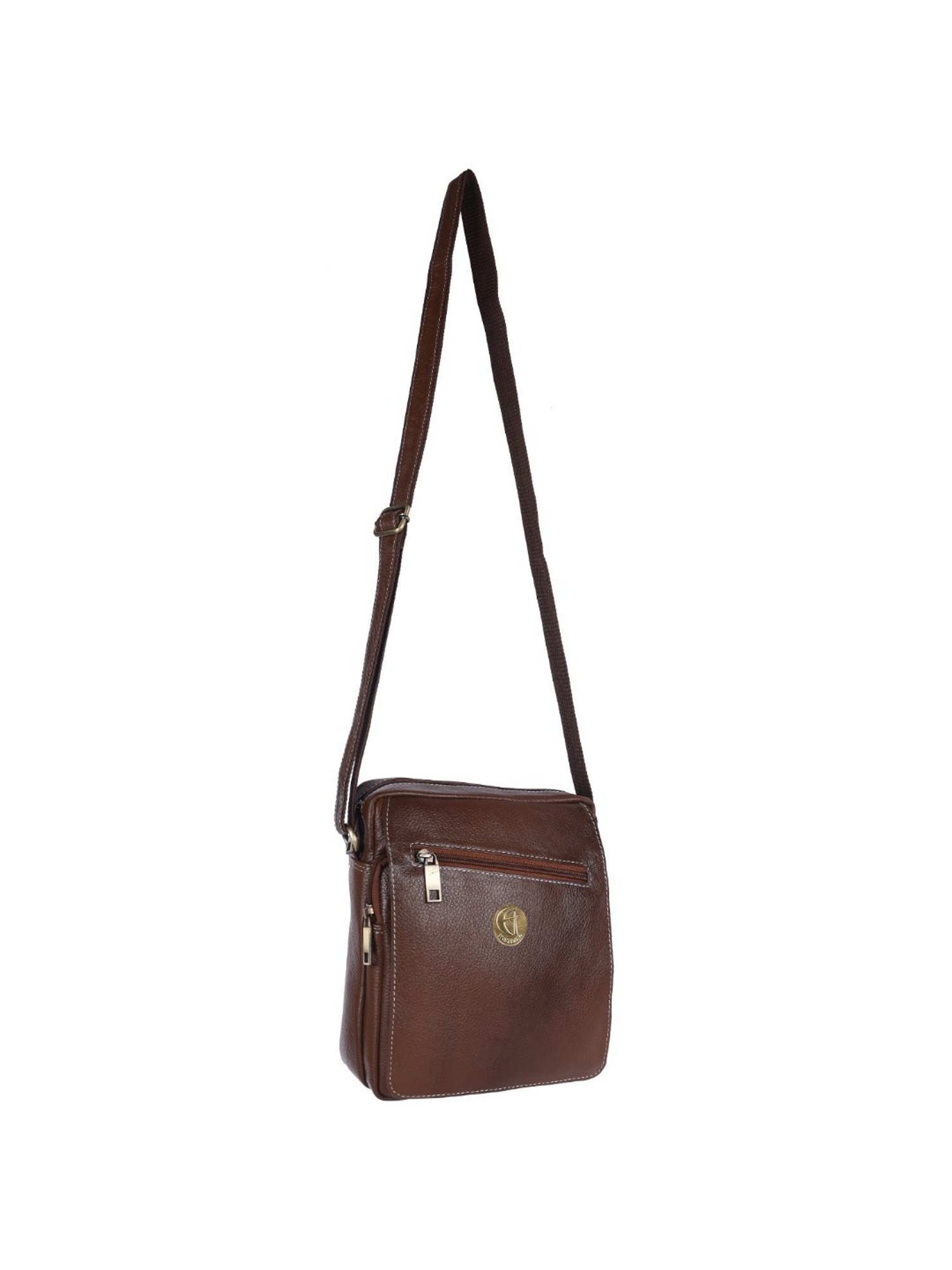 HiLEDER Pure Genuine Leather Messenger Shoulder Sling Cross Body Office Bag for Men and Women,Coffee