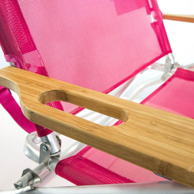 Ostrich 3 N 1 Lightweight Aluminum Frame 5 Position Reclining Beach Chair, Pink