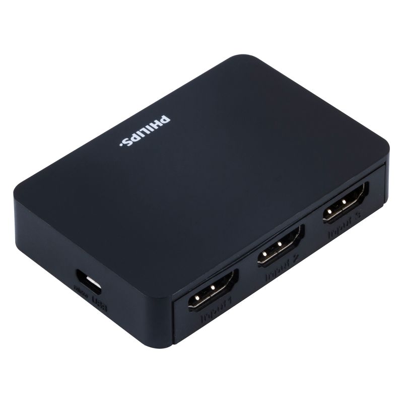 Philips 3 Port HDMI Switch - Black