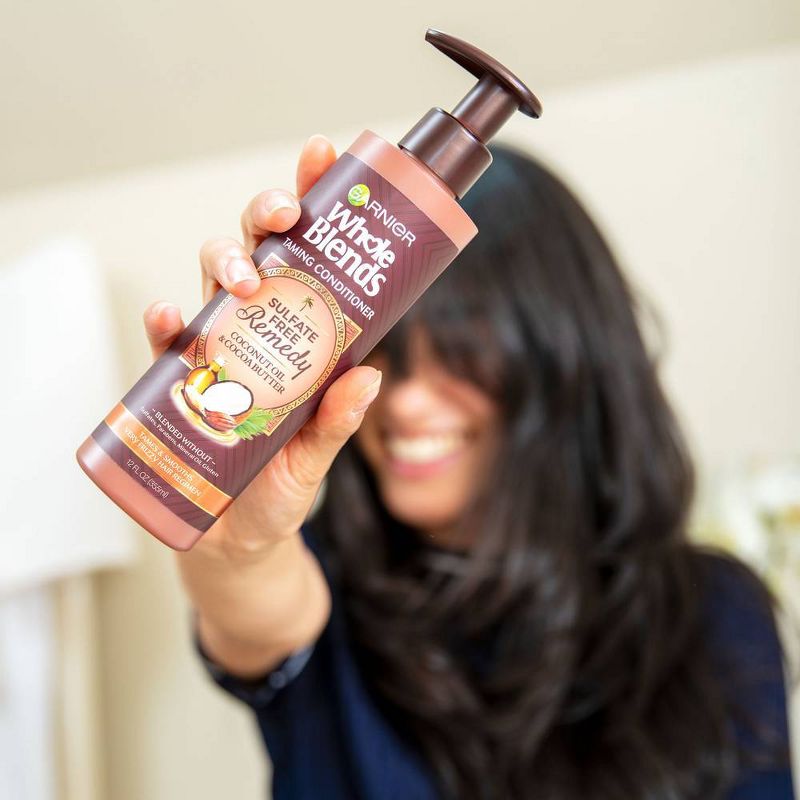 Garnier Whole Blends Sulfate Free Remedy Coconut Oil Conditioner for Frizzy Hair - 12 fl oz
