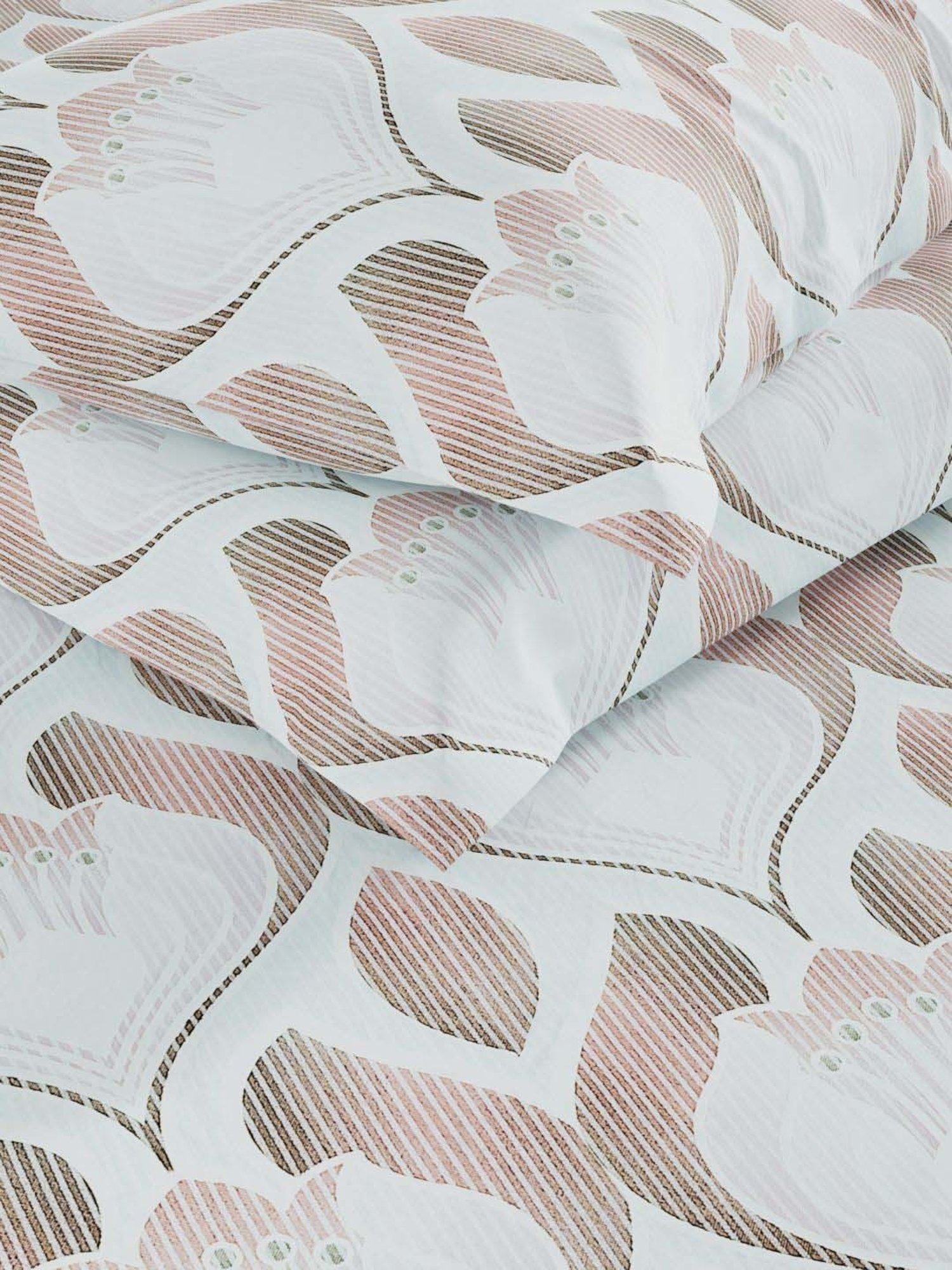 Bianca Monkler Coral 210 TC Cotton King Bedsheet with 2 Pillow Covers