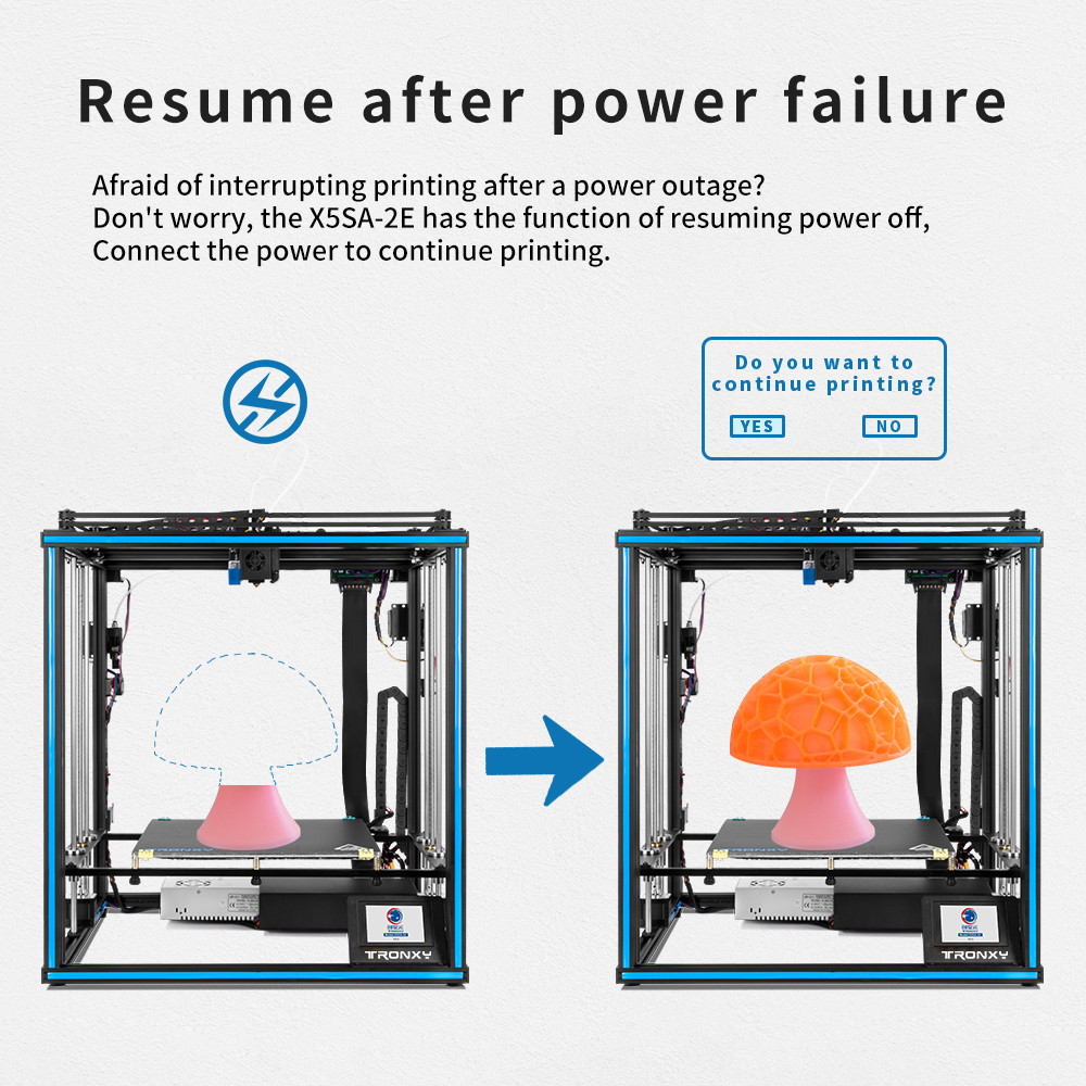 Tronxy Large Size 330X330X400MM X5SA-2E Two-color Printing DIY 3.5inch Full Color Touch Screen 3d-printer