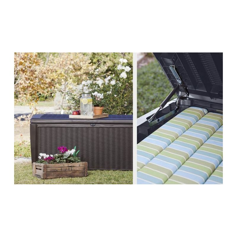 Resin Wicker Deck Box 73 Gallon - Brown - Suncast