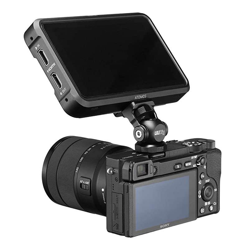 R015 Ballhead Adjustable Angle Camera Monitor Mount Bracket, 1/4" Screw Tripod Mounting Head Arri Locating Applicable, Video Shooting Photography Accessories