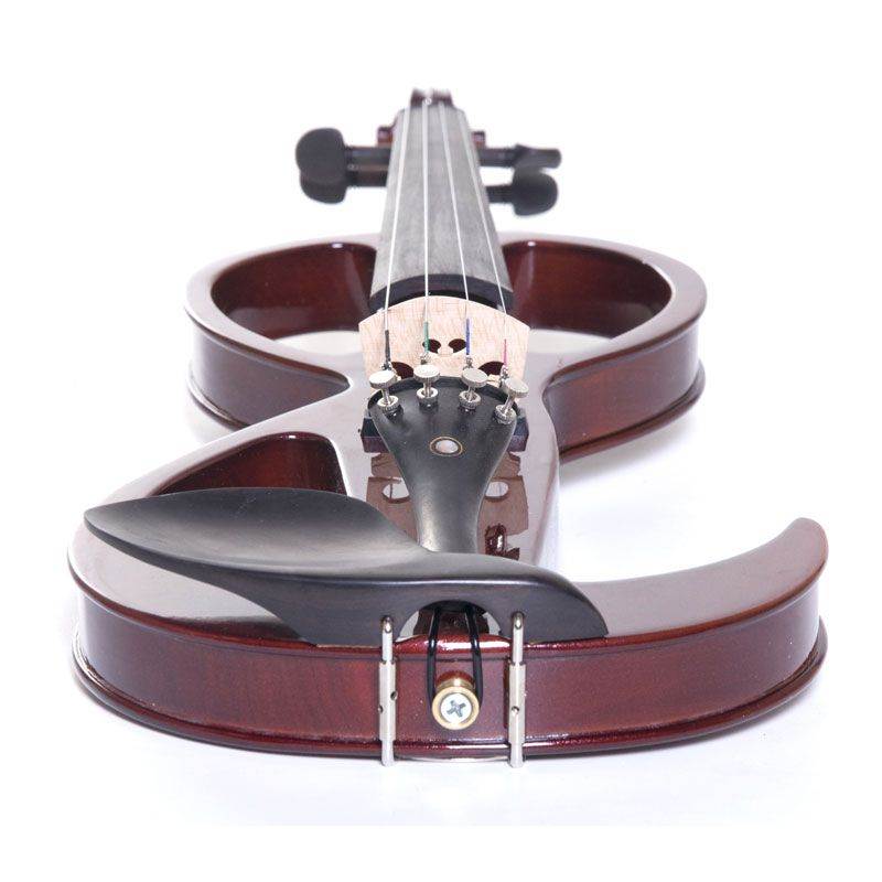 Cecilio 4/4CEVN-3NA 4/4 Full Size Electric Silent Solidwood Violin w/ Ebony Fittings in Style 3 - Metallic Mahogany