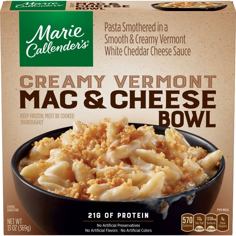 Marie Callender's Frozen Creamy Vermont Mac & Cheese Bowl -13oz