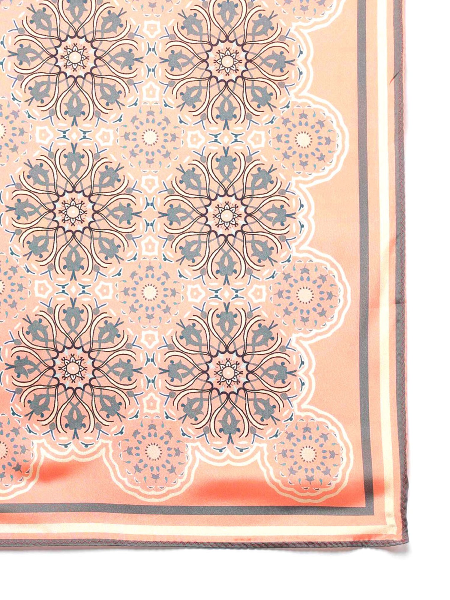 Tossido Peach Geometric Scarf & Bag Scarf Set