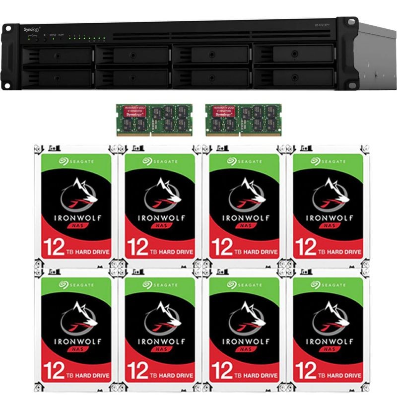 Synology RS1221RP+ RackStation with 32GB RAM and 32TB (8 x 4TB) of Seagate Ironwolf NAS Drives Fully Assembled and Tested By CustomTechSales