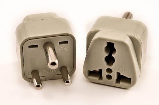 Universal Grounded Travel Plug Adapter For India, Nepal (Type D)