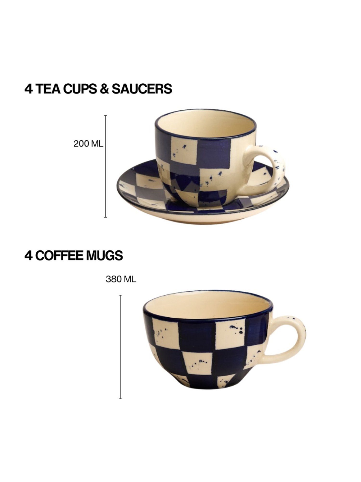 BlackCarrot Blue and White Ceramic Stoneware Dinner Set