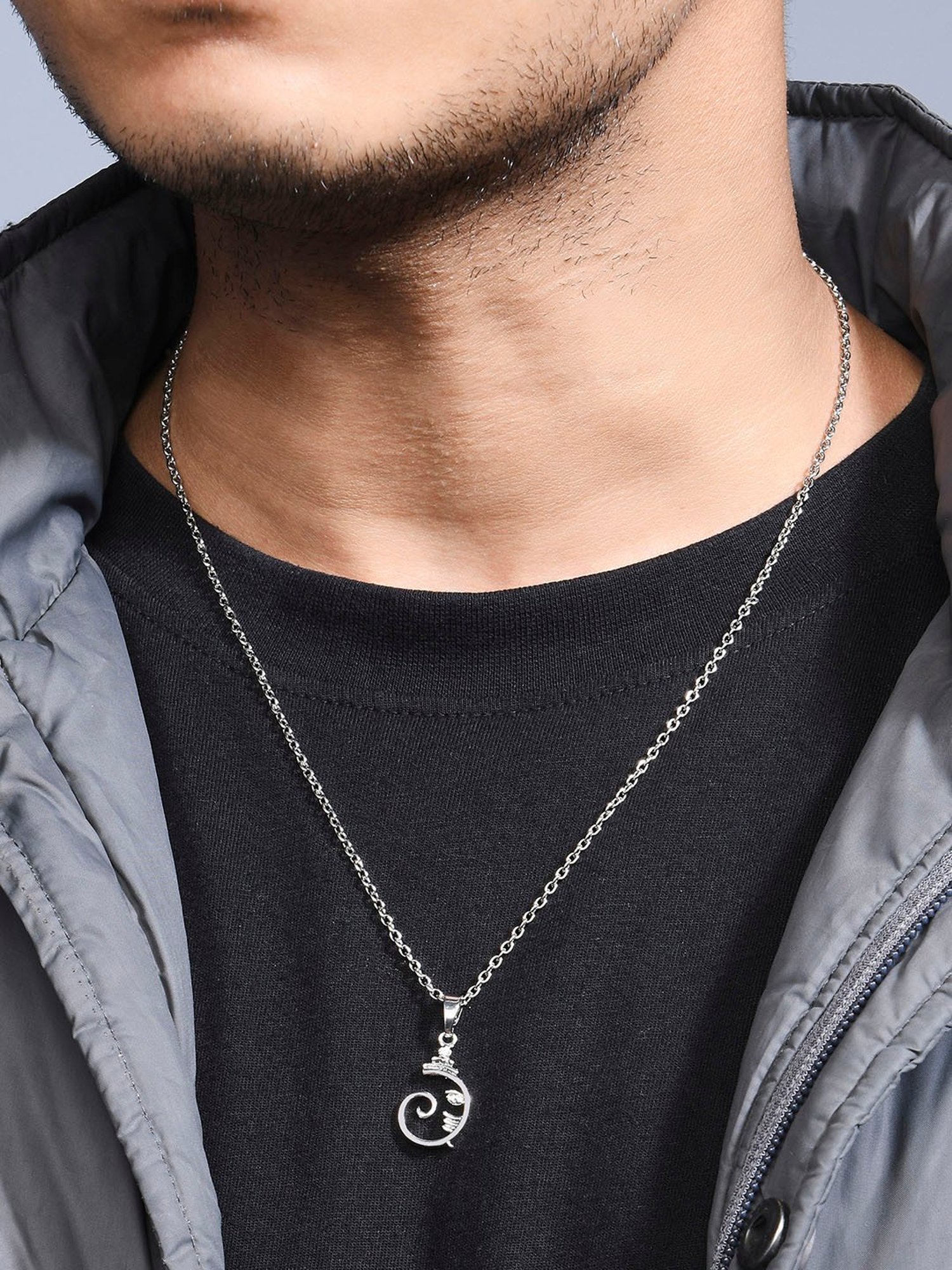 The Bro Code Silver-Plated Ganesh Pendant Necklace for Men