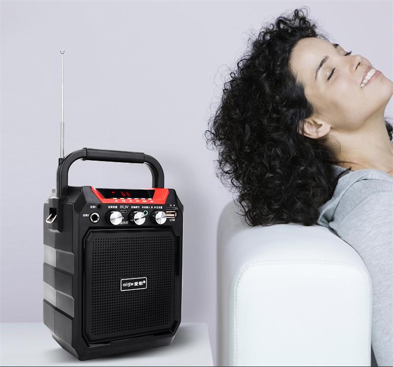 4" Rechargeable  Party Speaker System Karaoke Bluetooth USB/SD/FM/Record