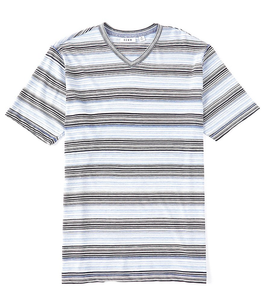 Short Sleeve Vintage Stripe V-Neck Tee