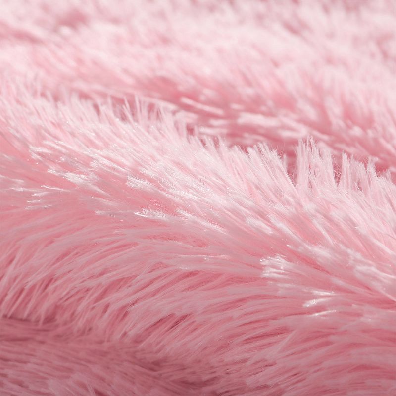 1 Pc 20" x 20" Polyester Fuzzy Decorative Pillow Cover Pink - PiccoCasa