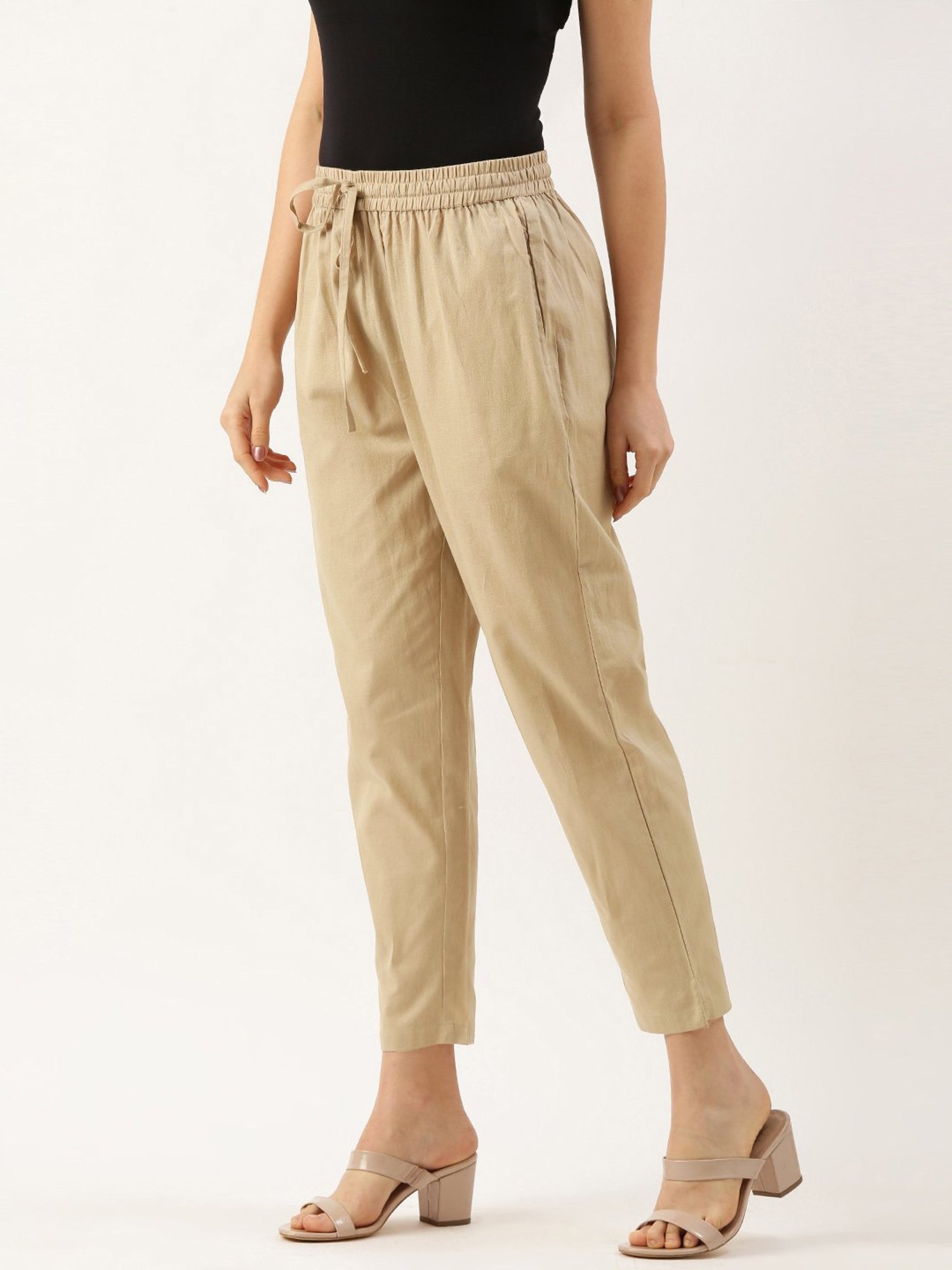 Amukti Tan Cotton Pants