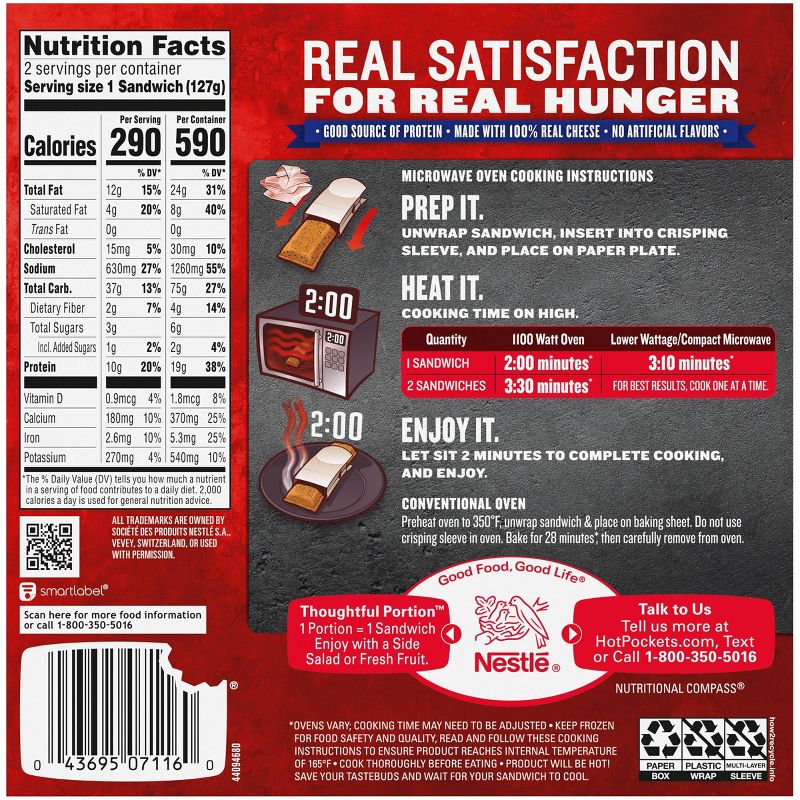 Hot Pockets Garlic Buttery Crust Frozen Italian Meatballs & Mozzarella - 9oz/2ct