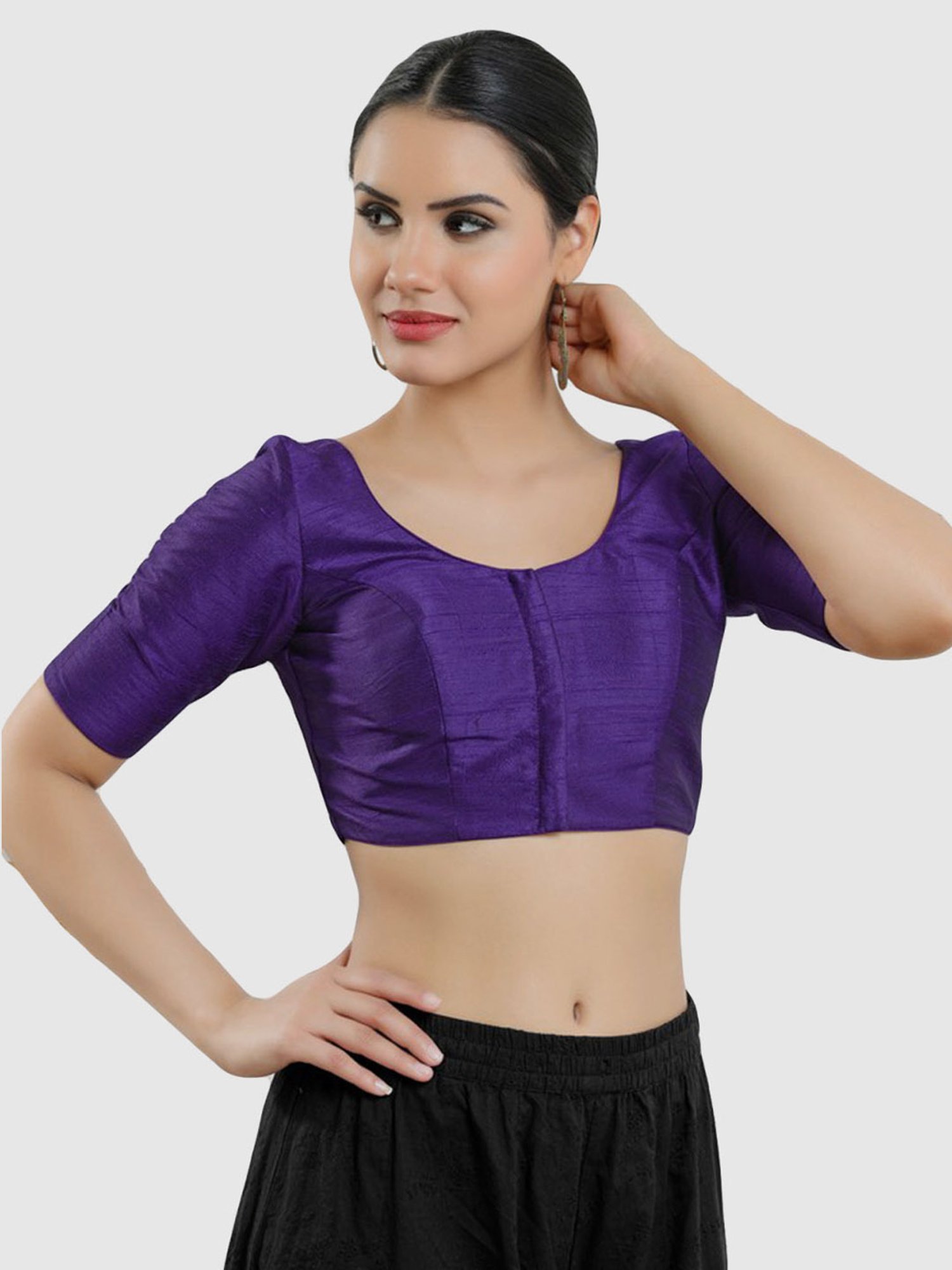 Salwar Studio Purple Plain Blouse