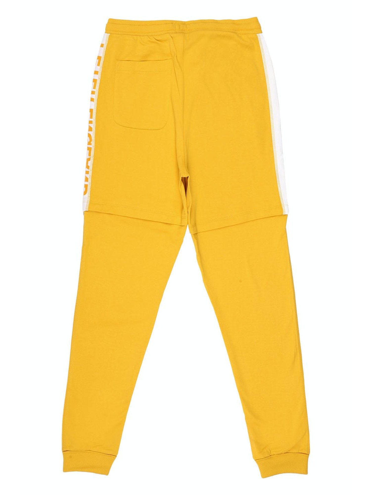 Peter England Boys Yellow Solid Joggers
