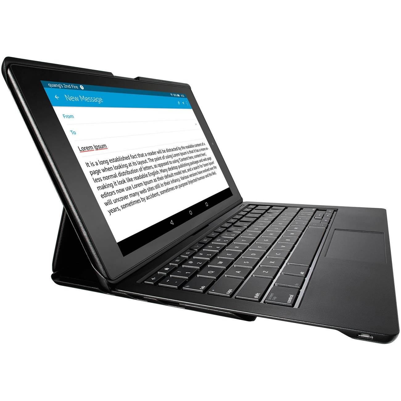 Amazon Keyboard/Cover Case for 10" Tablet - Black - 6.6" Height x 10.4" Width x 0.8" Depth