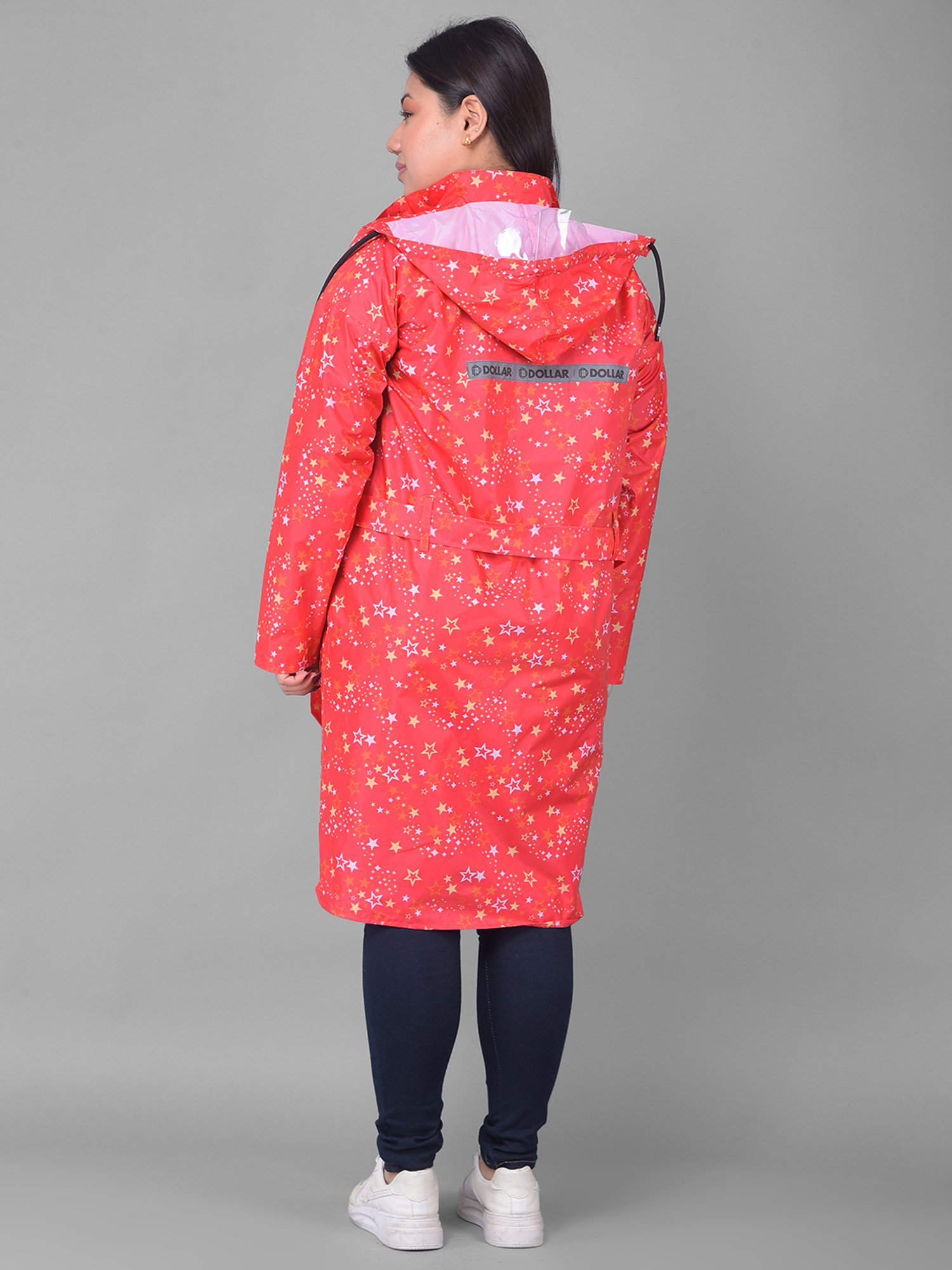 Dollar Red Printed Rain Jacket