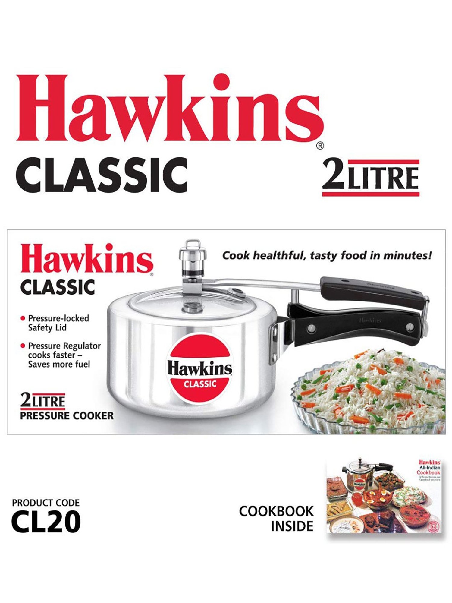Hawkins Classic Silver Pressure Cooker (2 L) - Set of 1