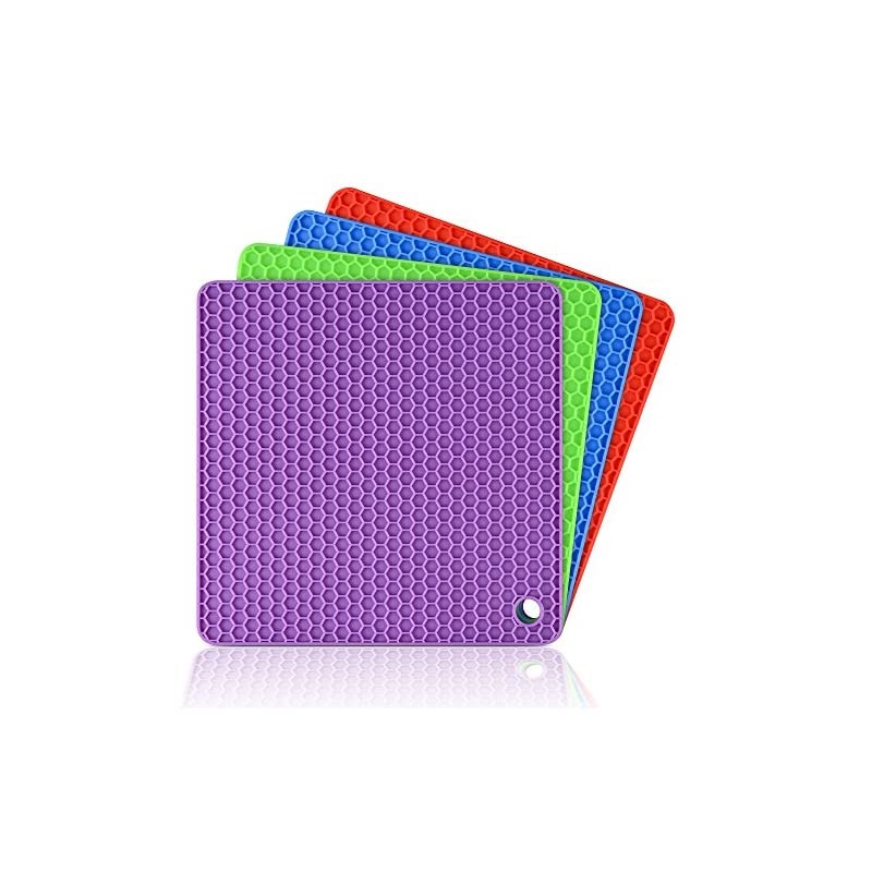 Pot Holder Trivet Mats - Hot Pads Spoon Rest, Multipurpose Trivet for Hot Dishers Heat Resistant Food Grade Set of 4