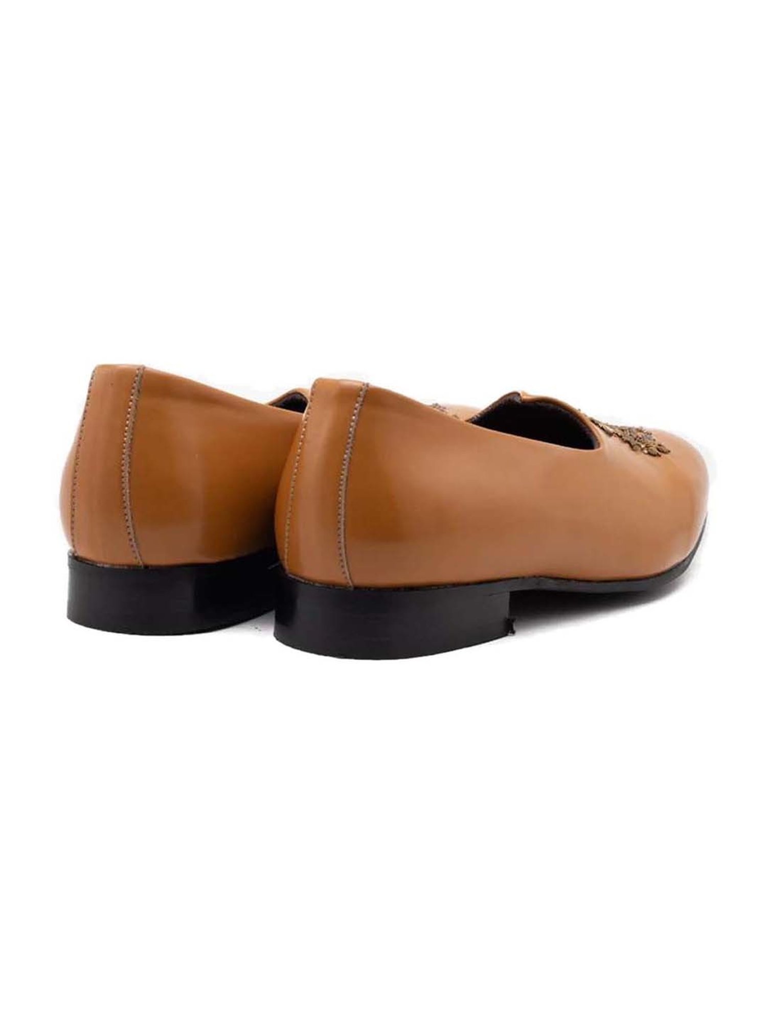 Monkstory Men's Magenta Tan Ethnic Mojris