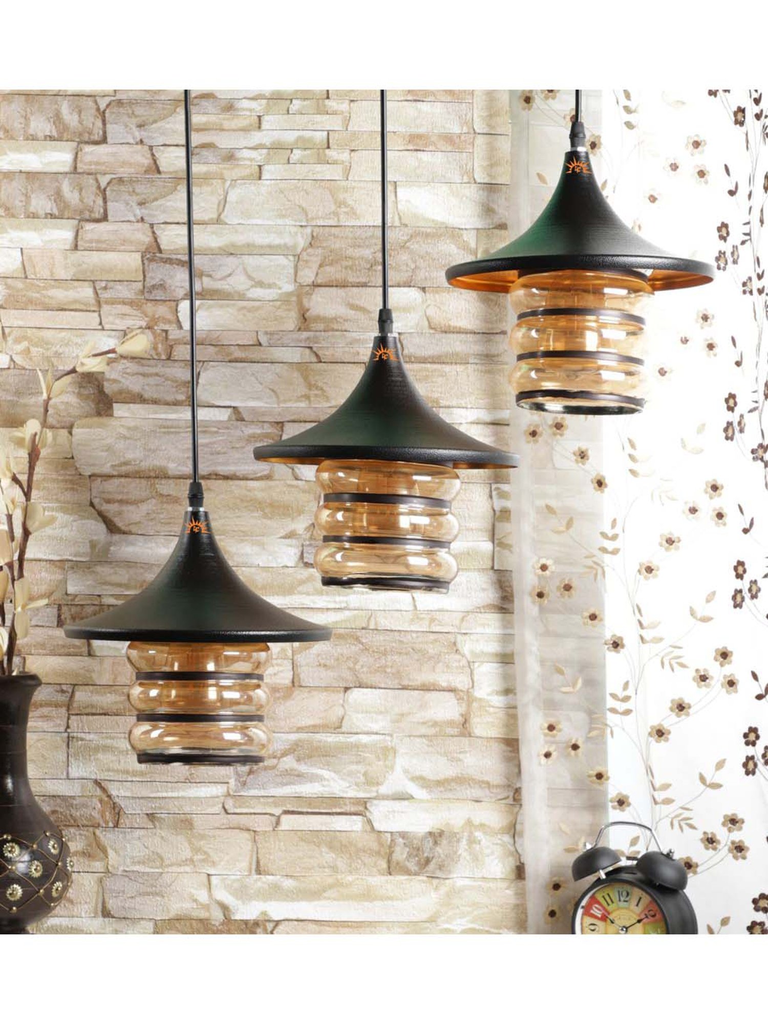 DecorativeRay Black Hanging Light - Set of 1