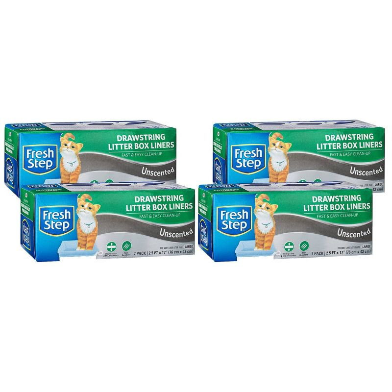 Fresh Step Cat Litter Box Liners Unscented - L - 4pk