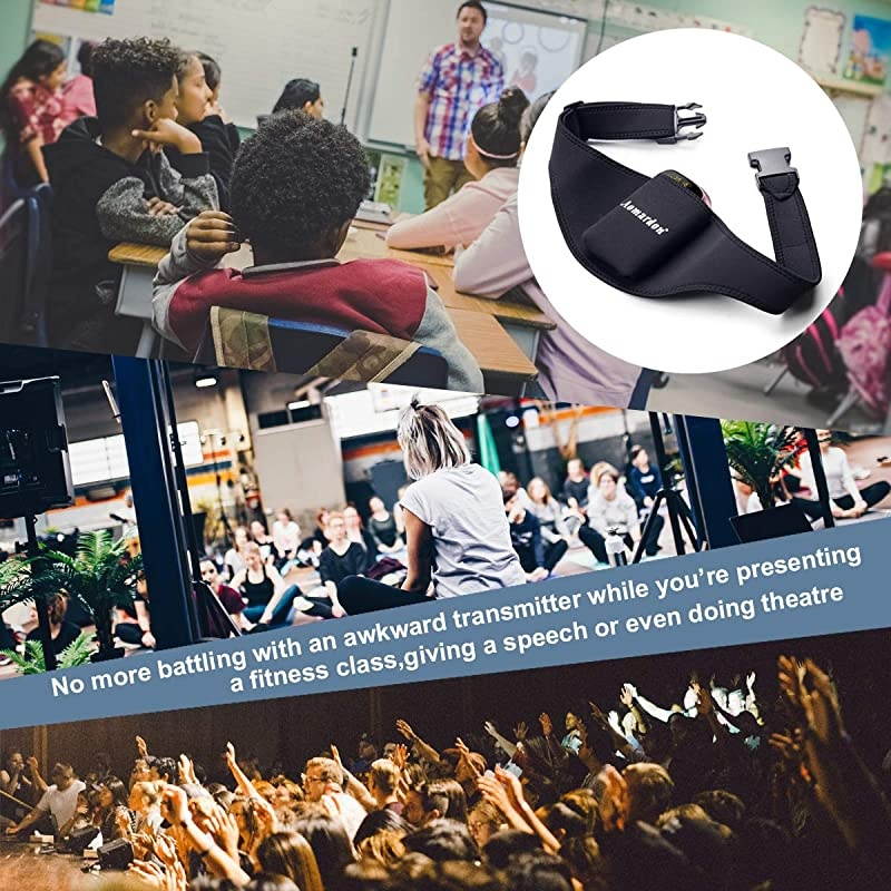 Belt for Fitness Instructors,Vertical rophone Transmitter Carrier Belt for Fitness Class,Public Speaking,Theatre,Pilates Teachers,Spin Yoga(2 Pack)