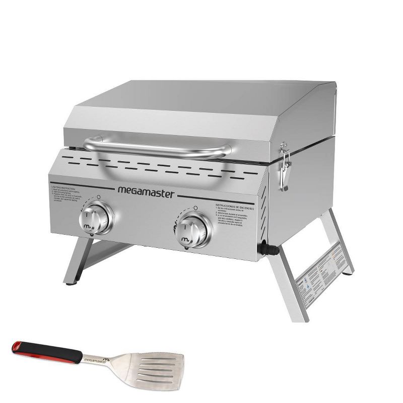 Megamaster Portable 2-Burner Stainless Steel Tabletop with Stainless Steel Spatula 8200033MSP