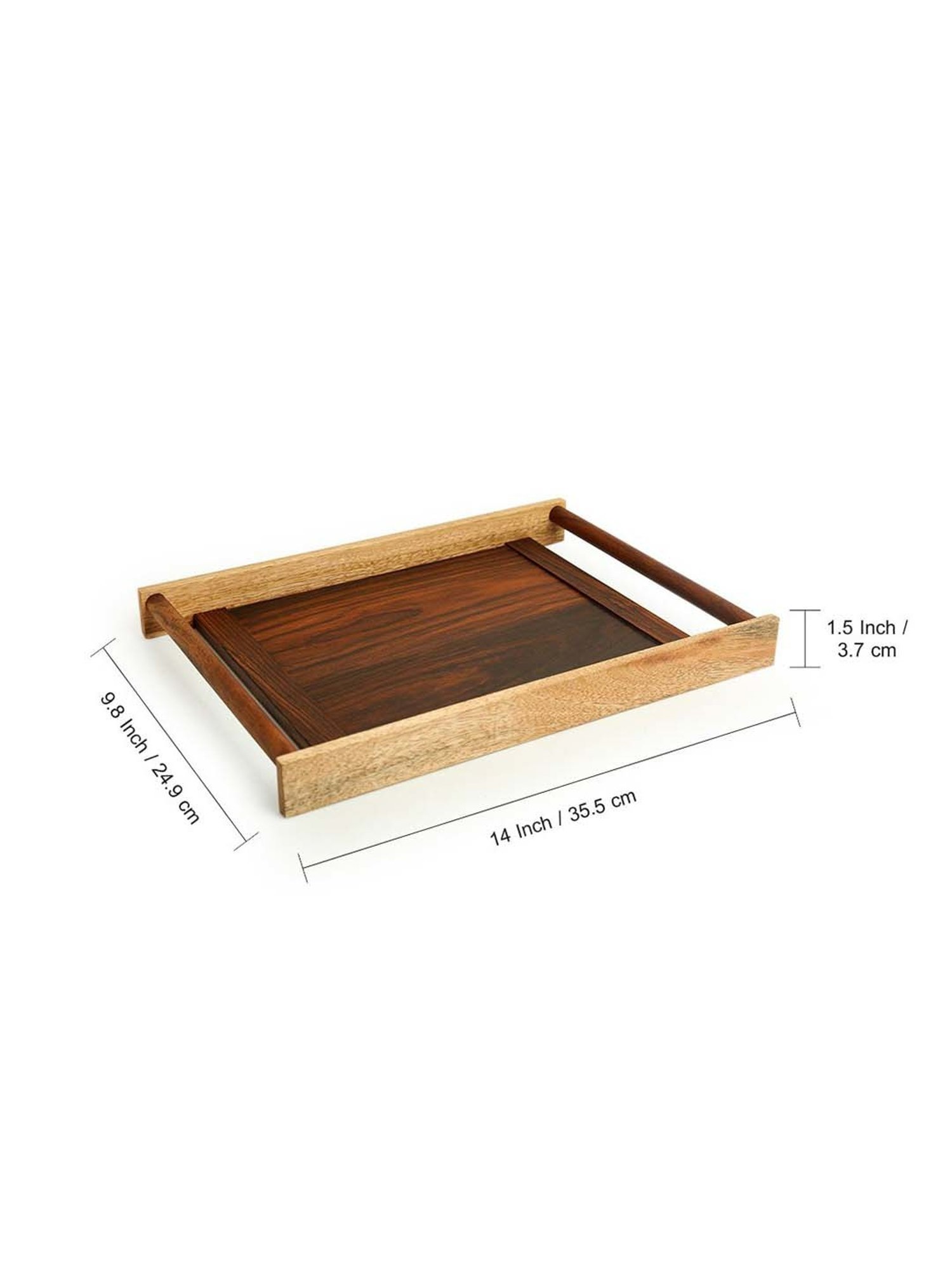 ExclusiveLane Brown Mango Wood Serving Tray -Set of 1