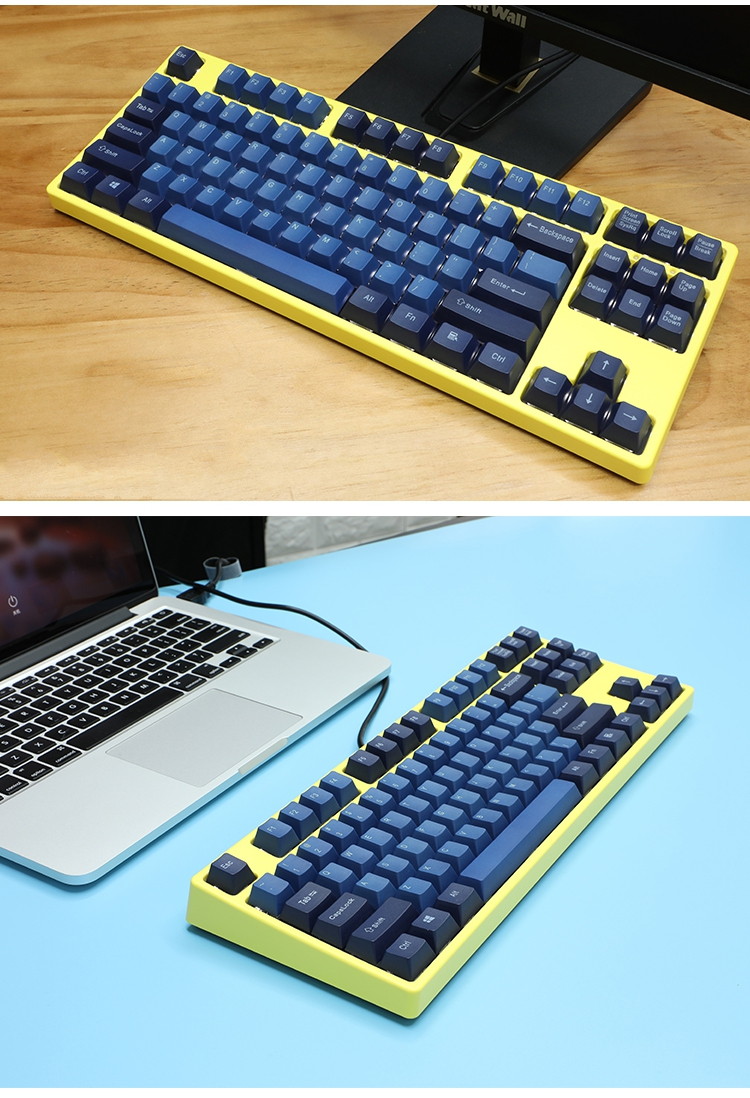 Royal Kludge RK987  N-key Rollover Ergonomic Design,Cool Exterior USB Wired PBT Keycaps White Backlit Keyboard for Gaming and Office - Black( RK Black Switch)