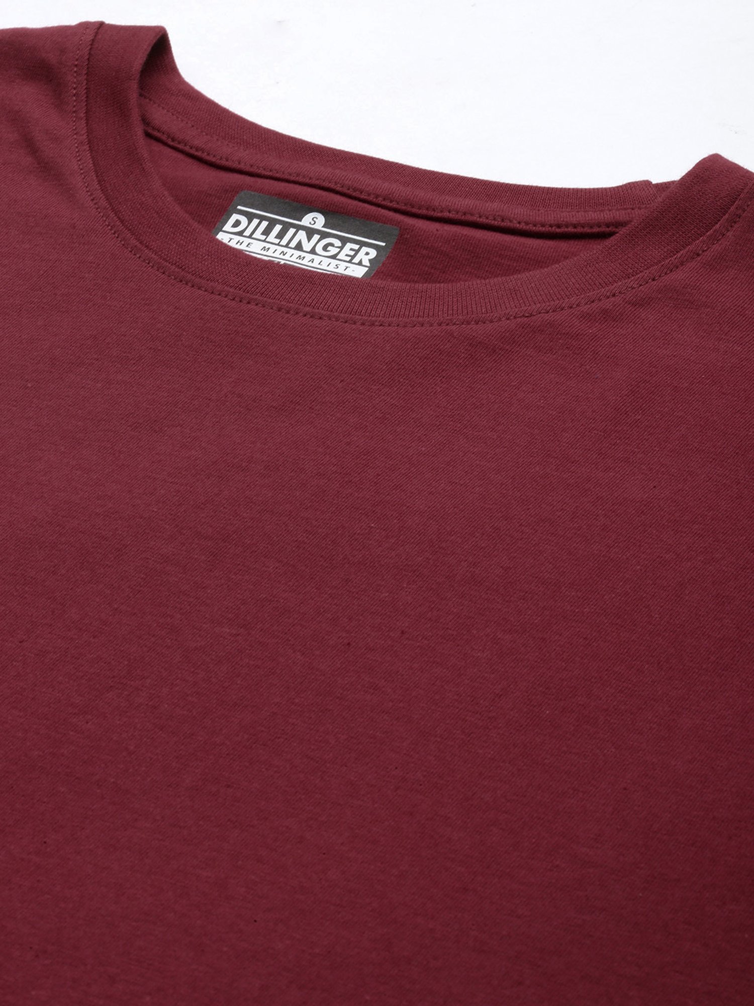 Dillinger Maroon Cotton Oversized T-Shirt